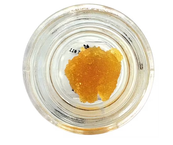 Photograph of product: BLESSED EXTRACTS KUSH MINTZ CURED SUGAR HYBRID 1G