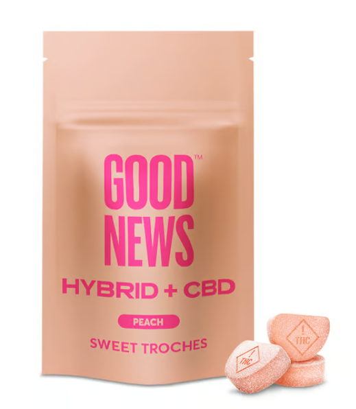 Photograph of product: Peach 1:1 Troches 10mg/10pk (100mg)