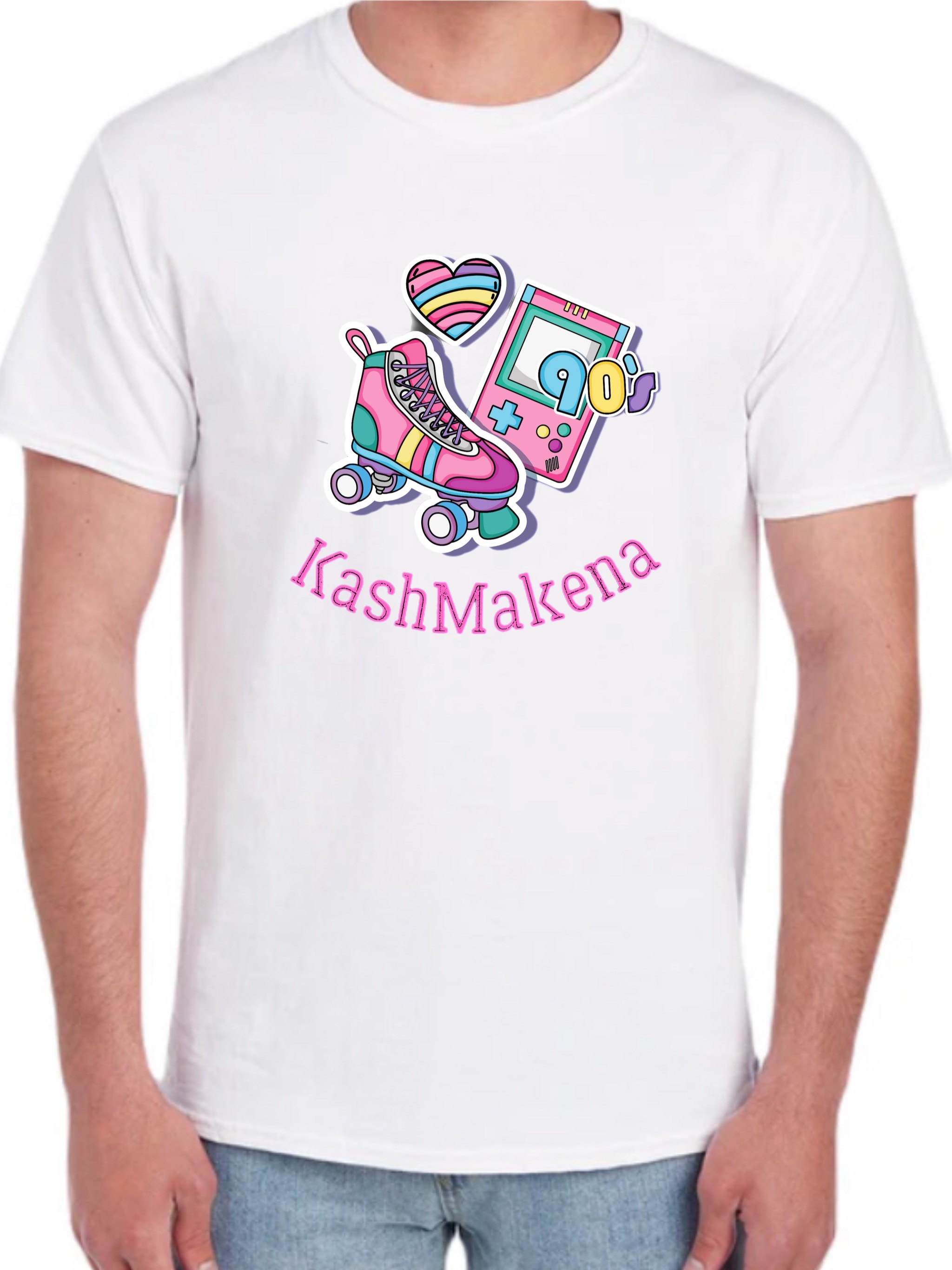 Photograph of product: KashMakena - "The 90's" T-Shirt - White