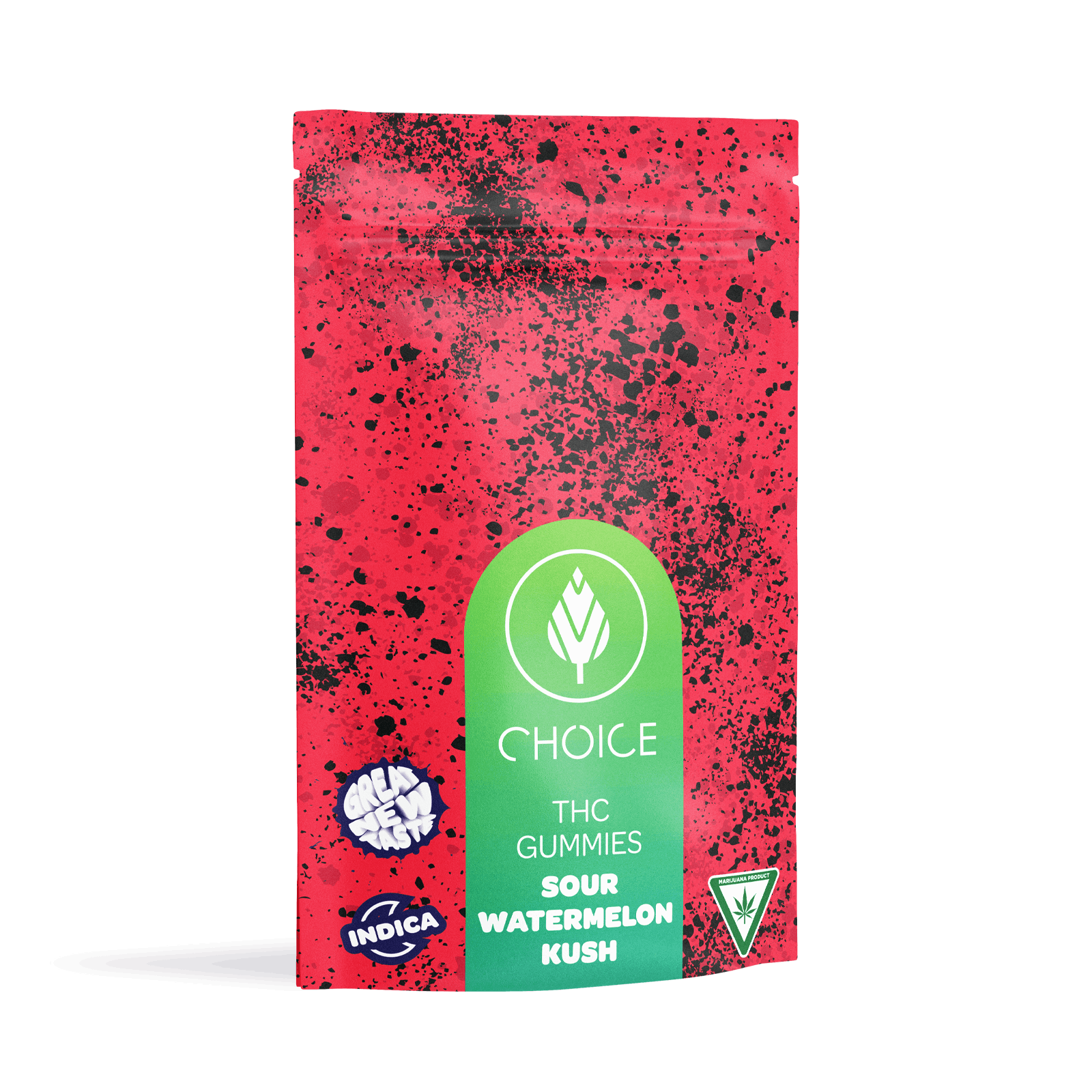 Photograph of product: Choice - 100mg Gummies - Super Sour Watermelon Kush (Oui'd)