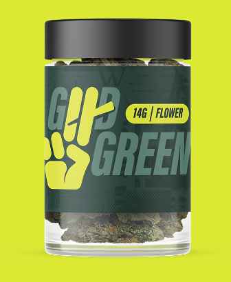 Photograph of product: GOOD GREEN SOUR DIESEL POPCORN 14G