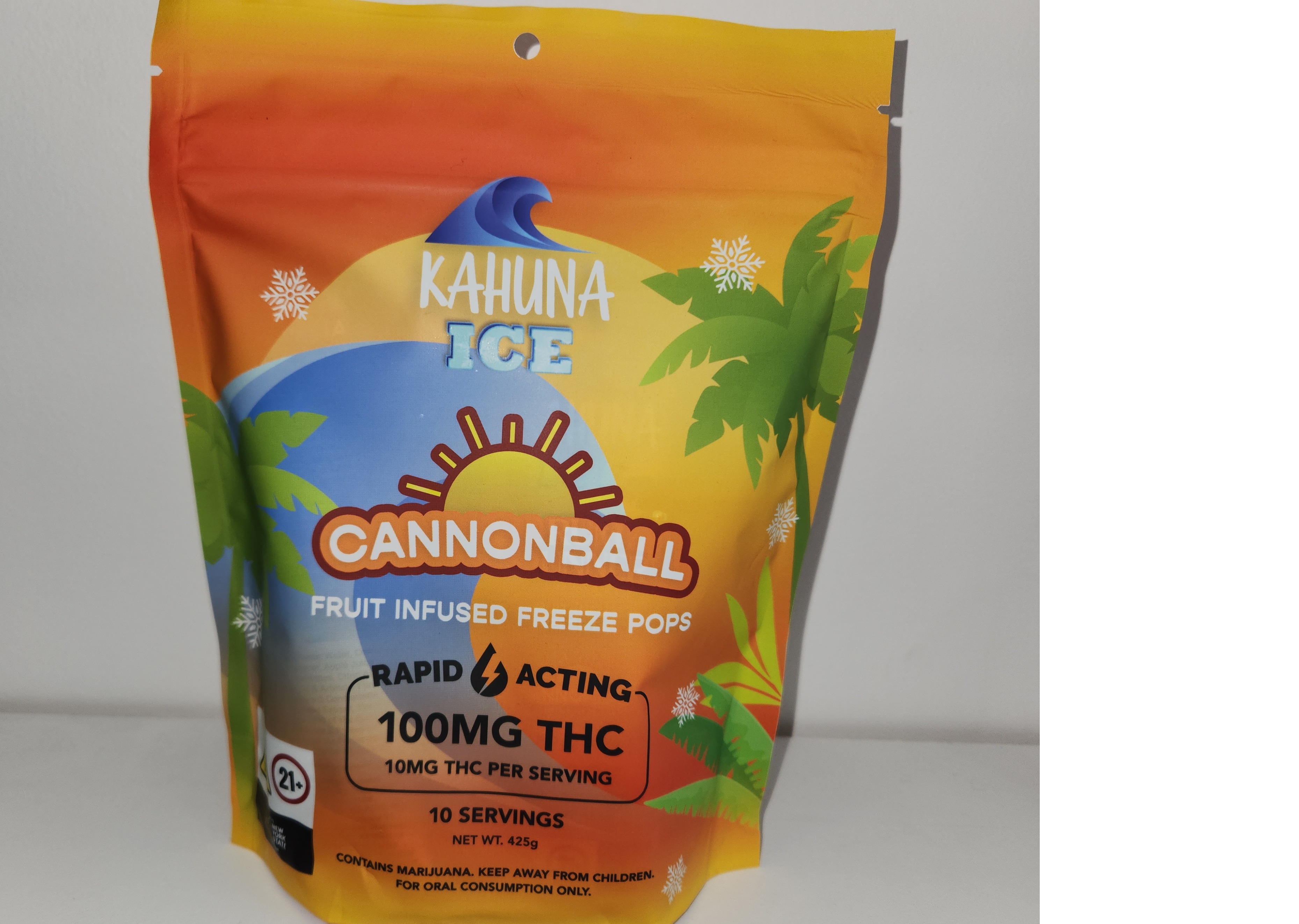 Photograph of product: Kahuna Ice | Infused Freeze Pop | 10 Pack | 100mg