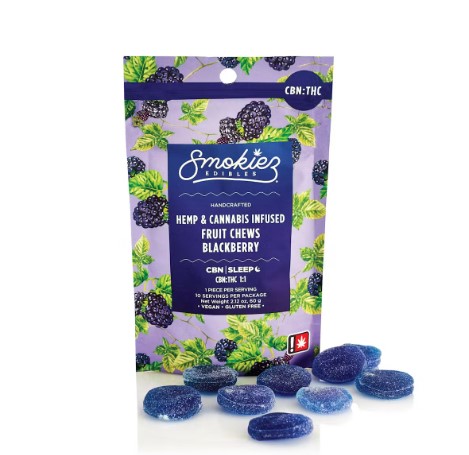 Photograph of product: Gummies | Sweet Blackberry | 1:1 (TH-oui:CBN) | 10 Pieces x 10mg