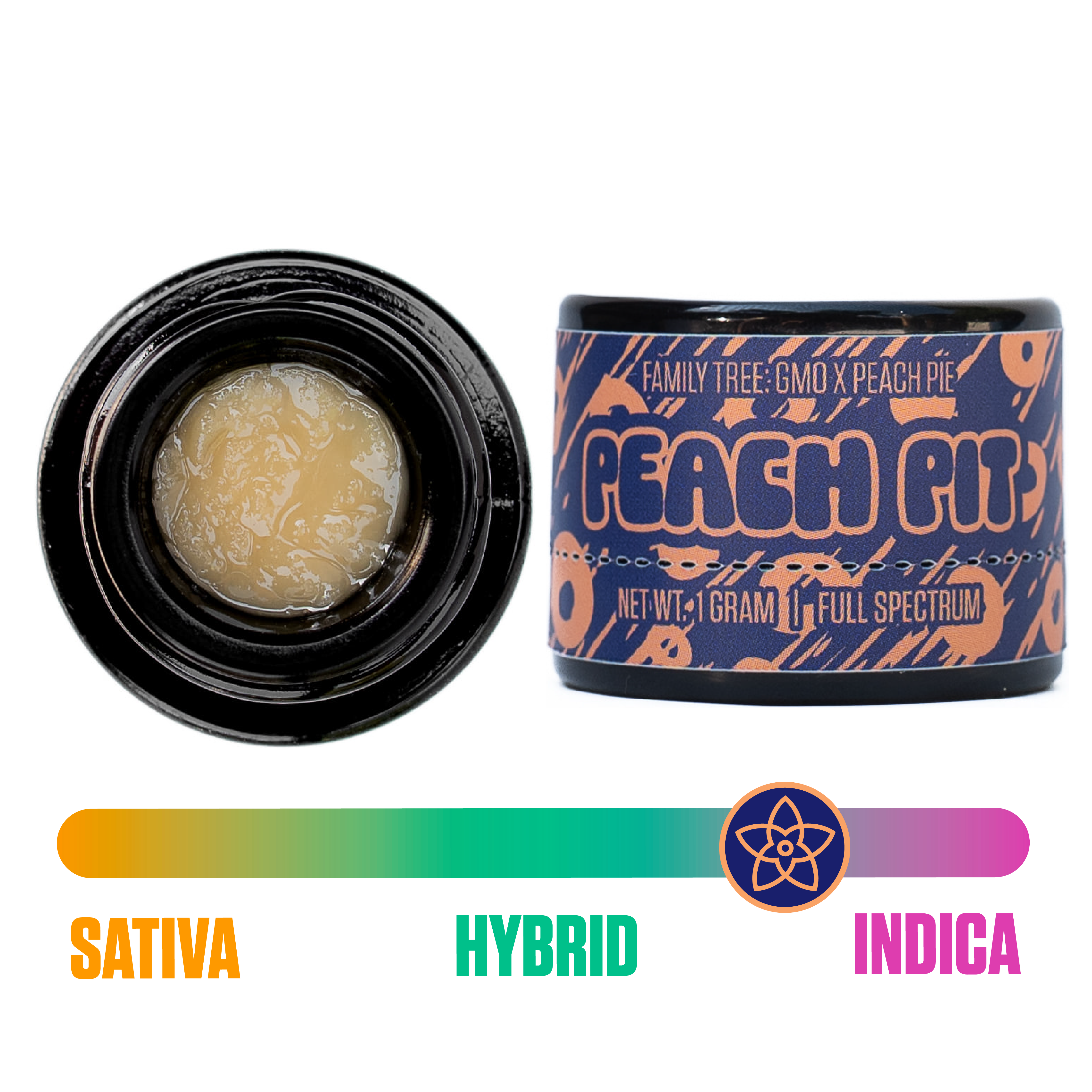 Photograph of product: The Flower Collective - Peach Pit (I) - 1g Full Spectrum Cold Cure Rosin