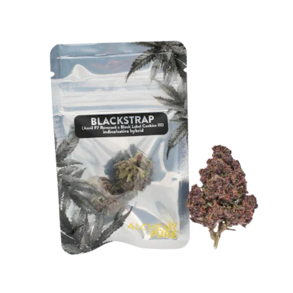 Photograph of product: Alchemy Pure Blackstrap 0.7G Dime Bag
