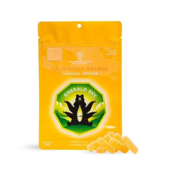 Photograph of product: Emerald Sky - California Orange - Oui'd Gummies 100mg