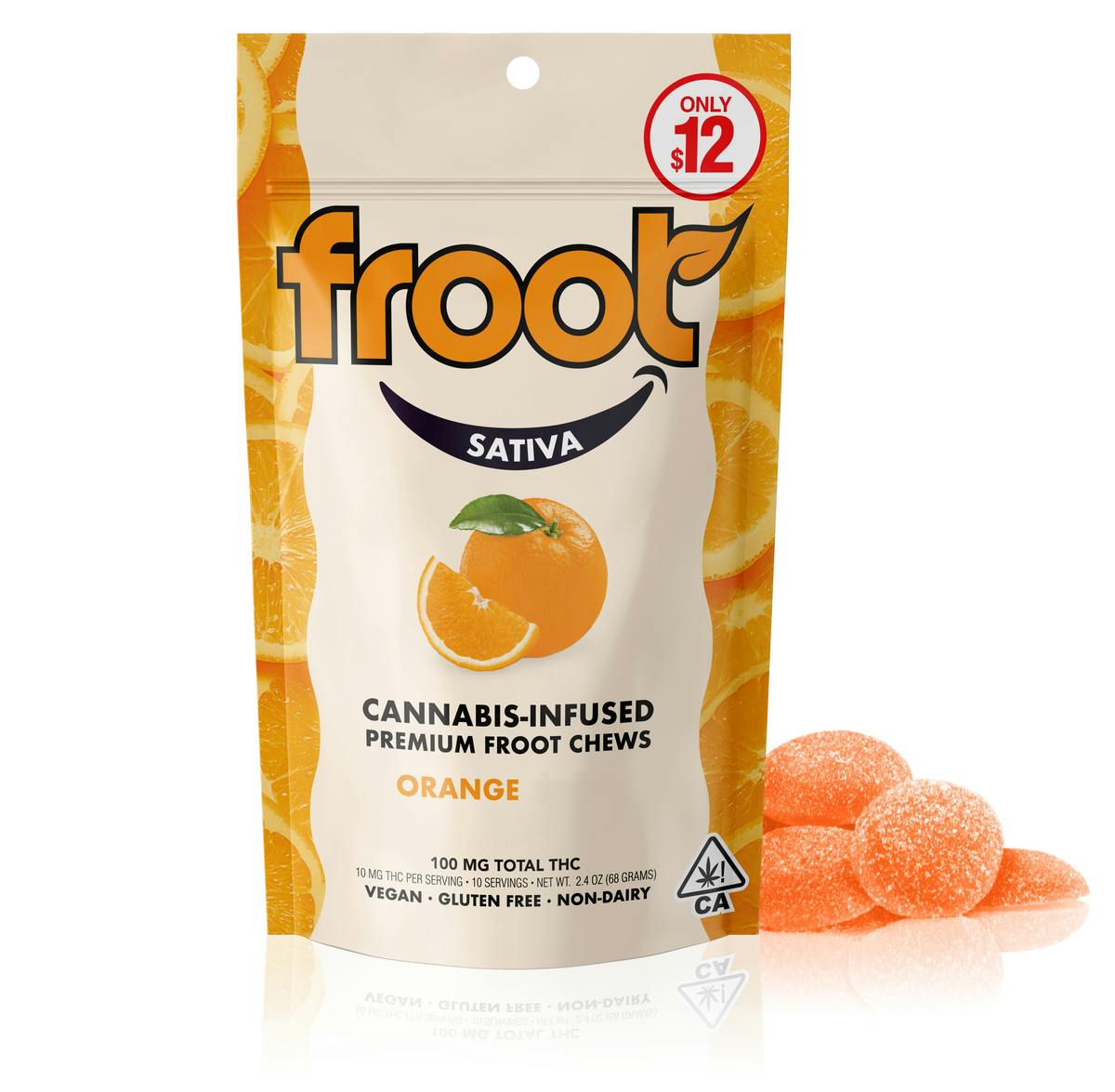 Photograph of product: Froot - Orange Tangie - Gummy - 100mg