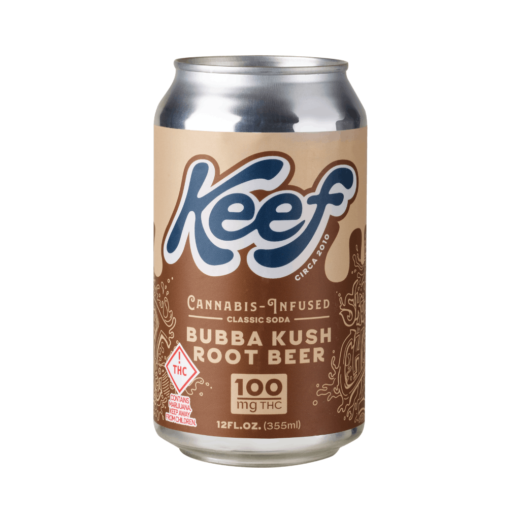 Photograph of product: Keef: Bubba Kush Root Bear Xtreme Classic Soda 100mg