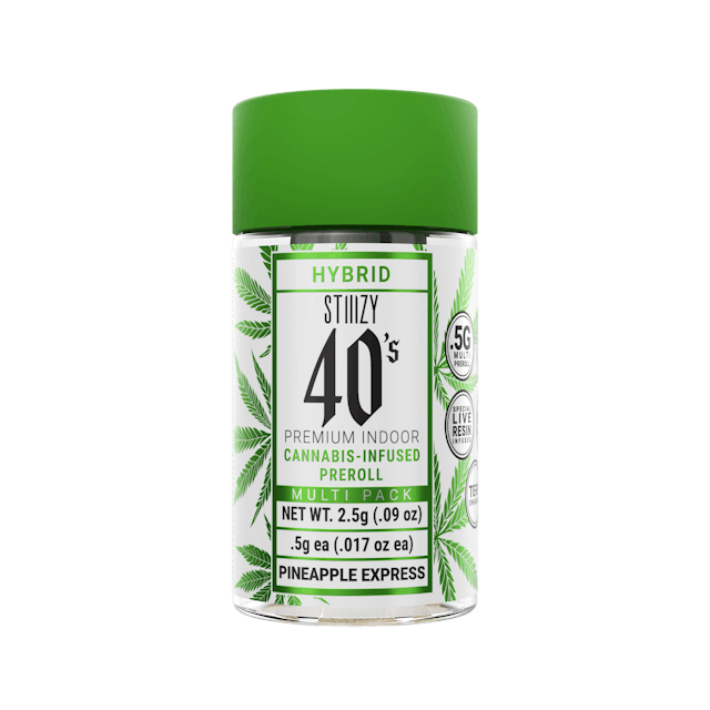 Photograph of product: 40s Pineapple Express .5x5 Infused Preroll Pack - 