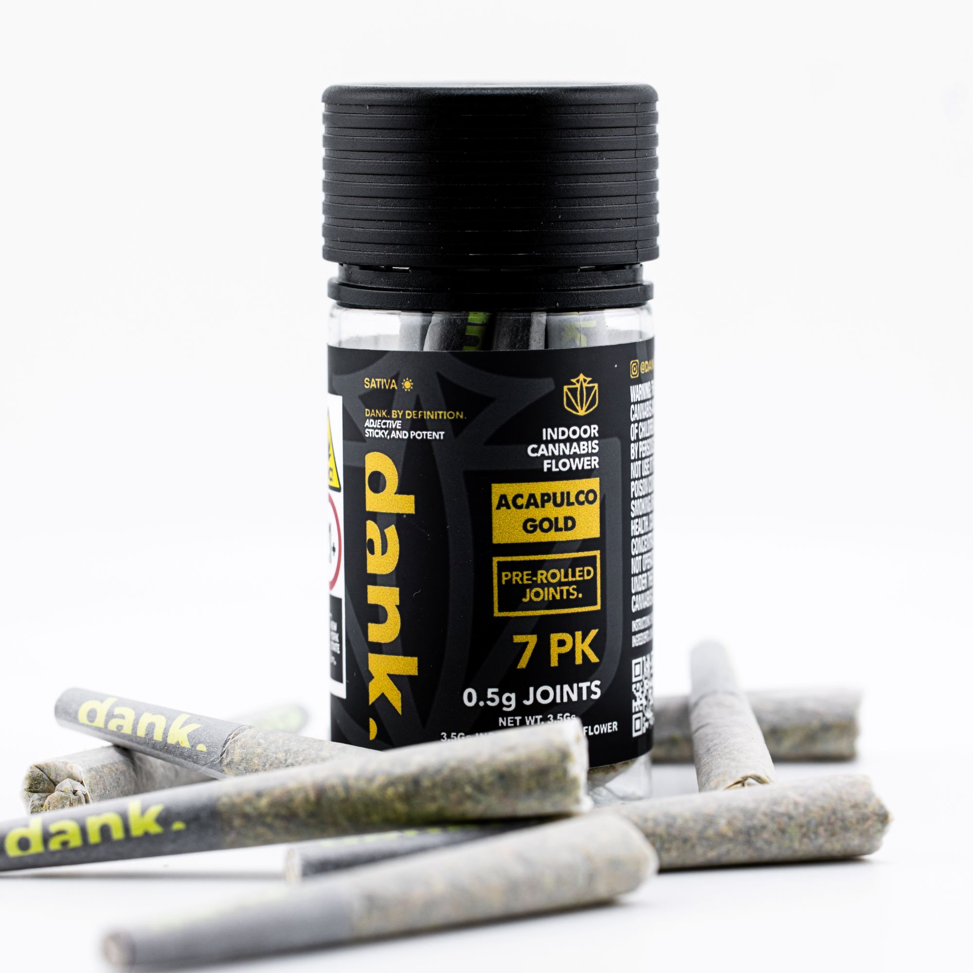 Photograph of product: Dank | Pre-Rolls | Acapulco Gold | 7 Pack
