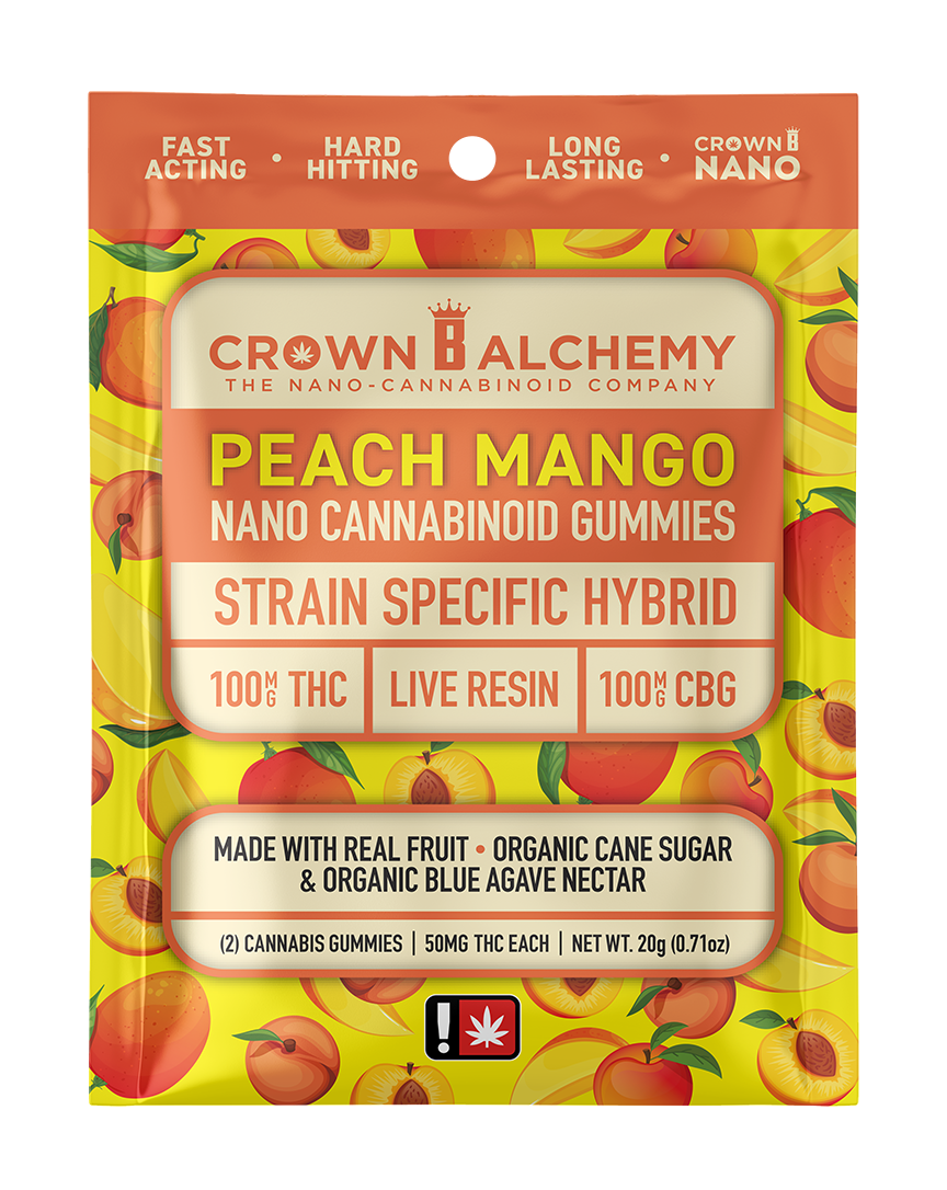 Photograph of product: Crown B Alchemy | 1:1 Peach Mango Single Gummy