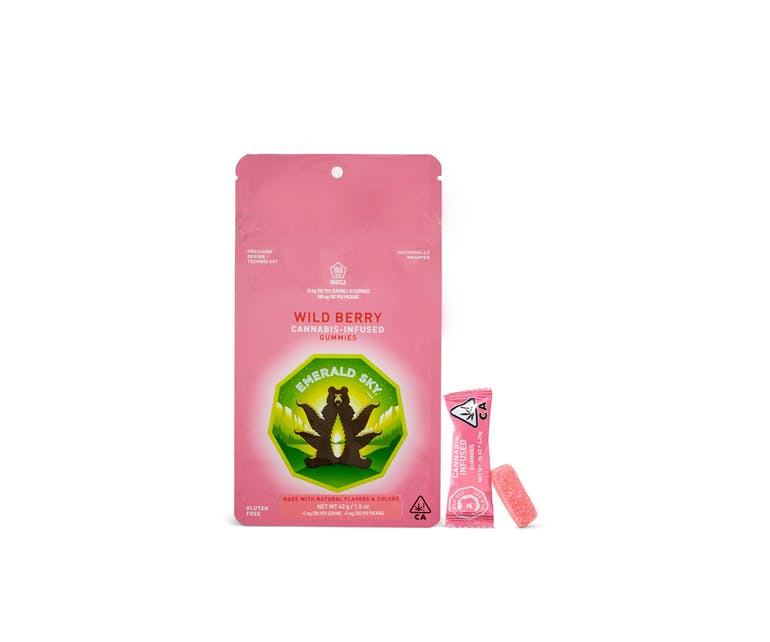 Photograph of product: Emerald Sky | Wild Berry Gummy | 100mg