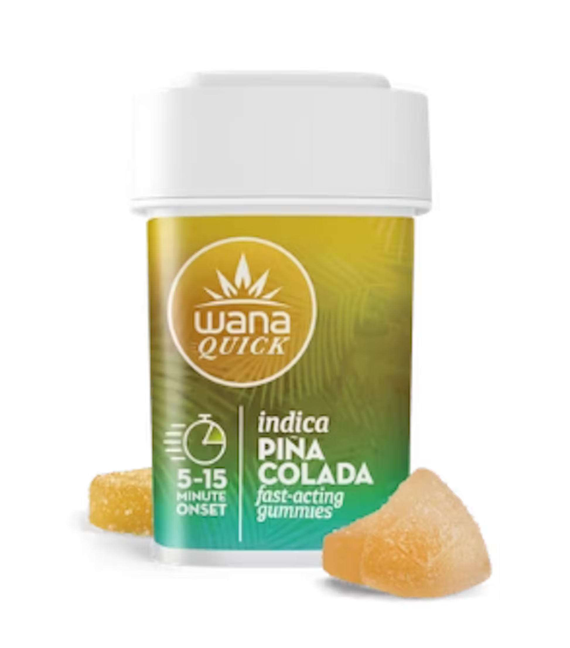 Photograph of product: Wana Fast Acting Gummies 100mg - Indica Pina Colada