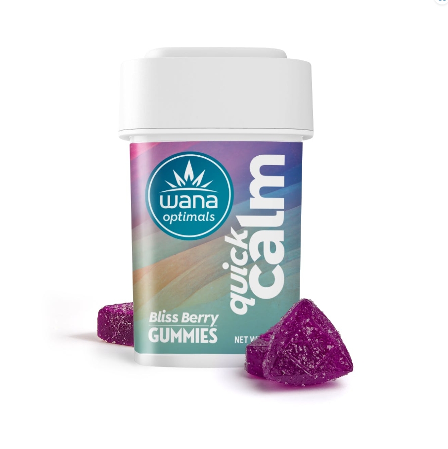 Photograph of product: WANA Gummies 10mg Quick: Calm Blissberry 10:10:1 CBD:CBG:TH-oui 10pc