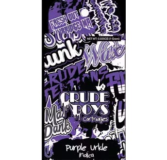 Photograph of product: Crude Boys Purple Urkle (I) Vape Cartridge 1g