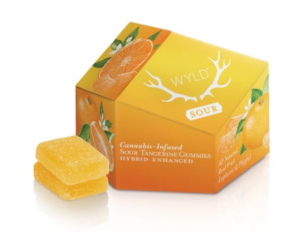 Photograph of product: WYLD Sour Tangerine 100mg Gummy (HYBRID)