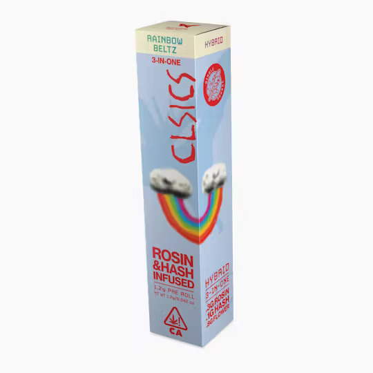 Photograph of product: Clsics | Rainbow Beltz Trifecta Pre-roll | 1.2g
