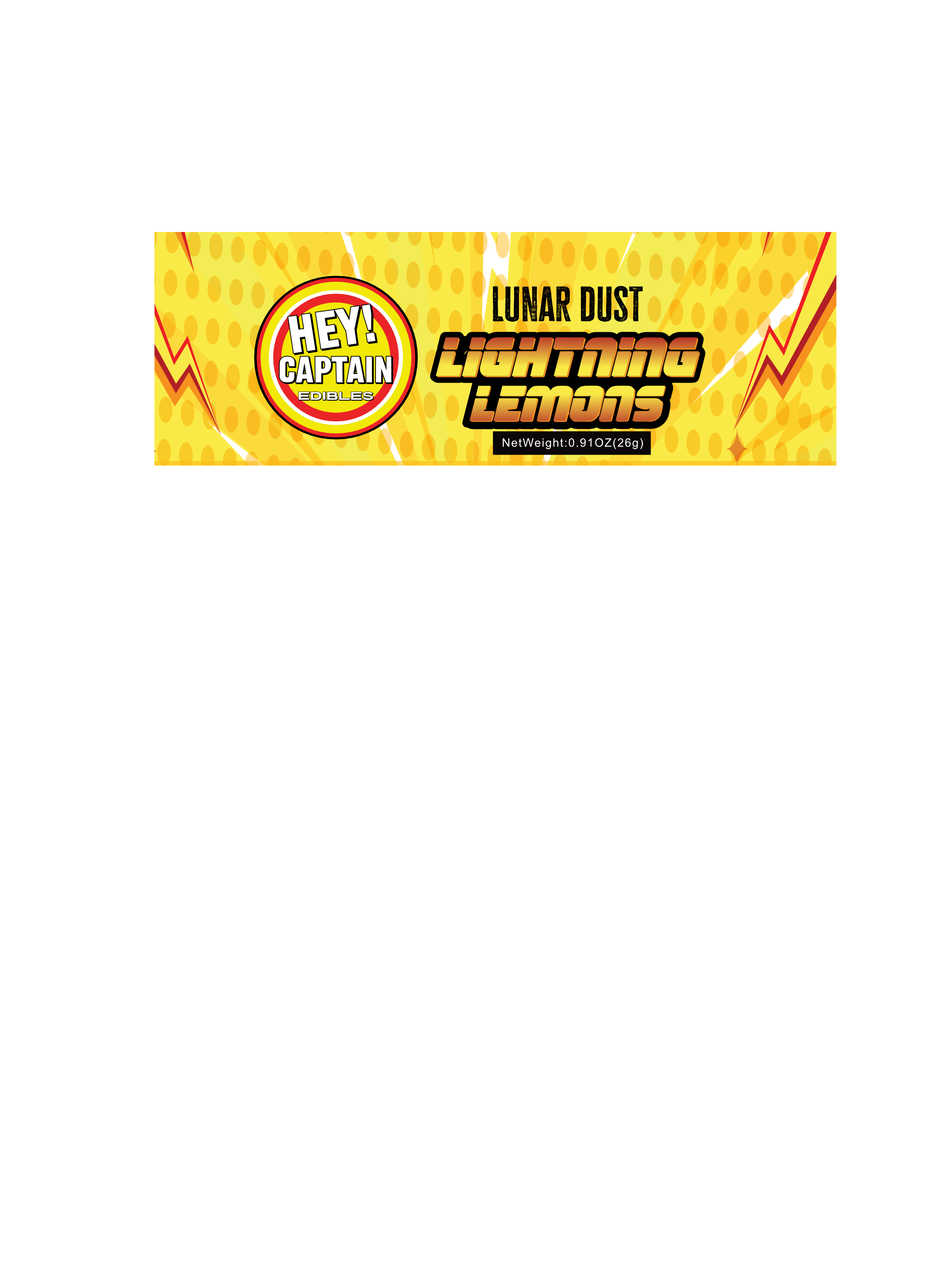 Photograph of product: Hey Captain - 100mg Lunar Dust Tube - Lightning Lemon