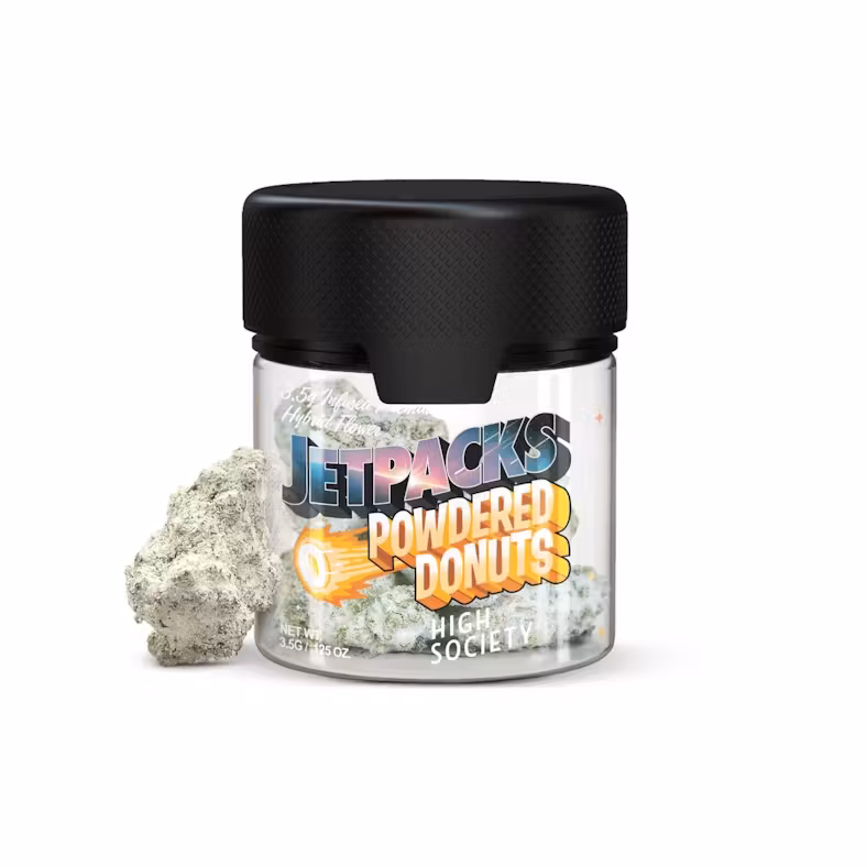 Photograph of product: Jetpacks "Powdered Donuts" High Society Infused Premium Hybrid Flower - 3.5g