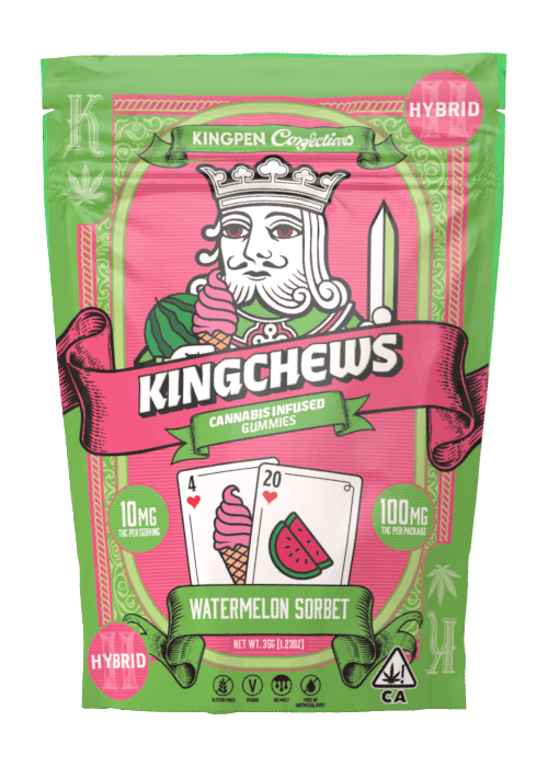 Photograph of product: KINGPEN - WATERMELON SORBET GUMMIES 100MG