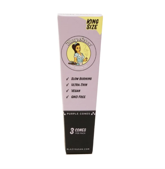 Photograph of product: BLAZY SUSAN - CONES - KING SIZE - 3PK - PURPLE