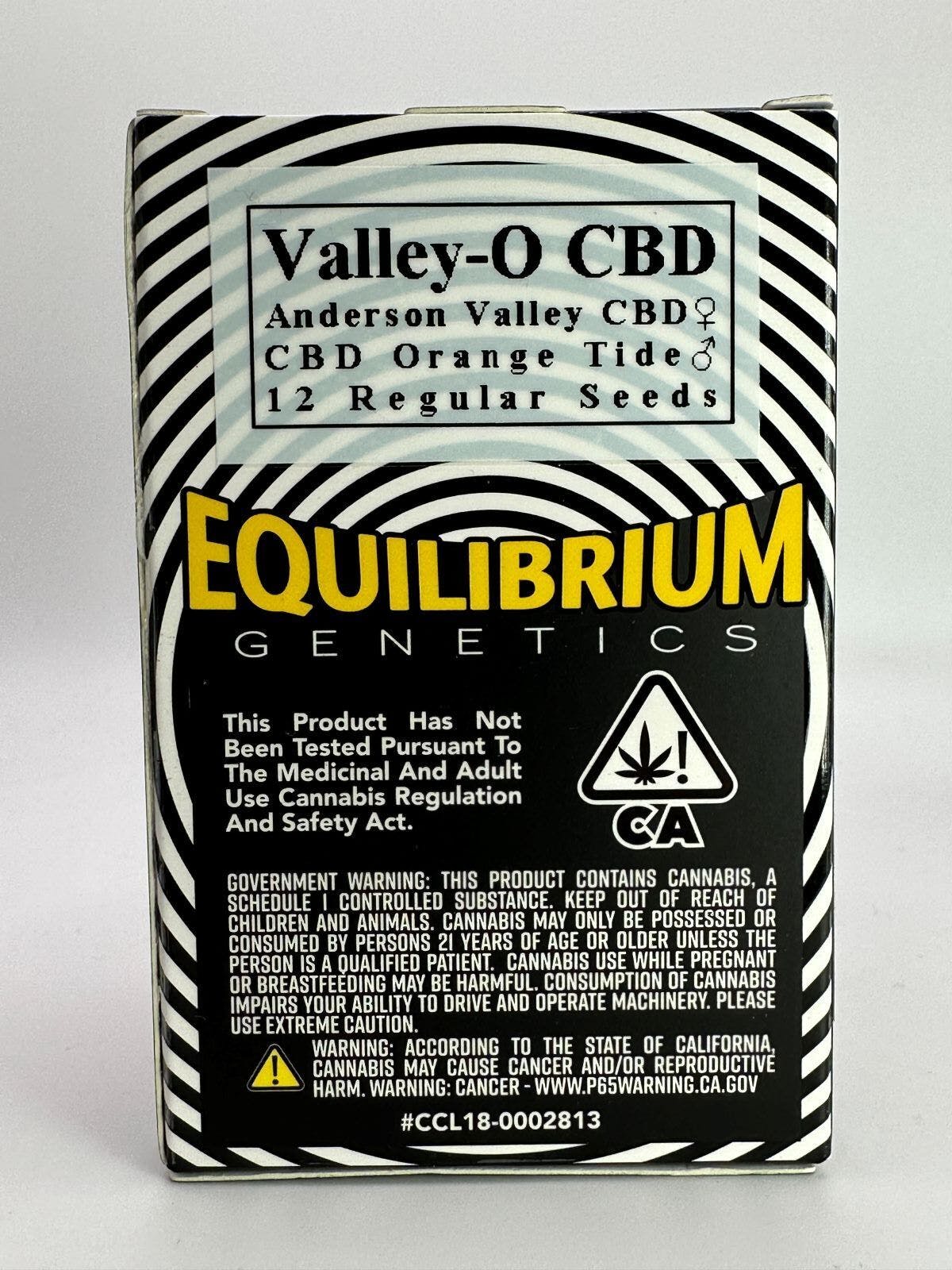 Photograph of product: Equilibrium Valley-O CBD Regular Seeds 12pk ND