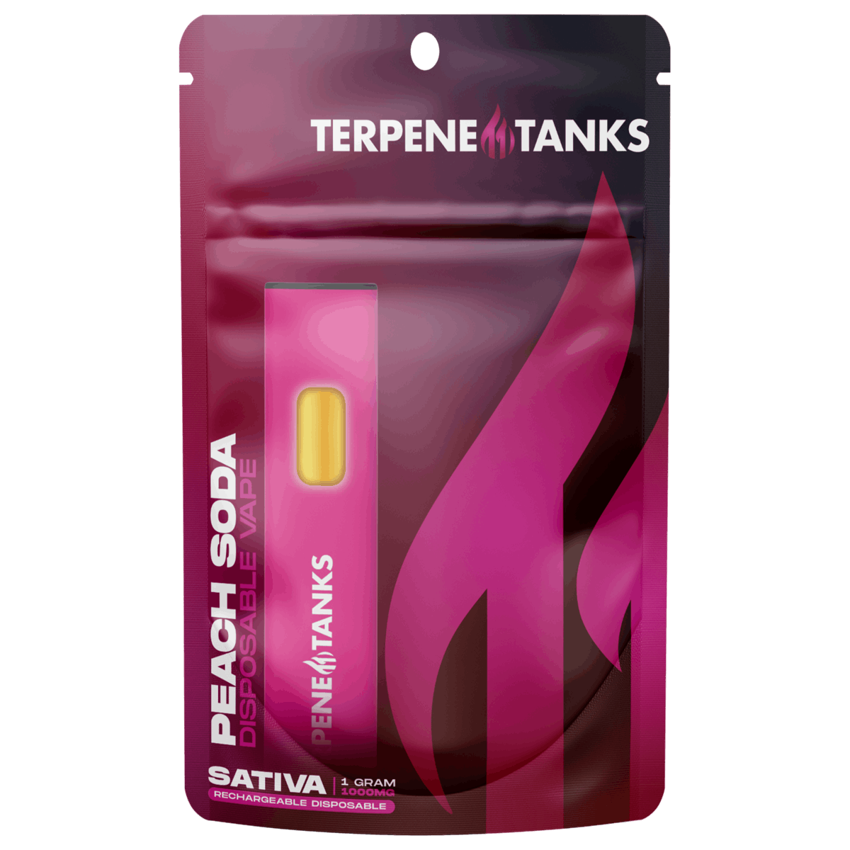 Photograph of Product: Terpene Tanks Peach Soda All-In-One Vape Rec