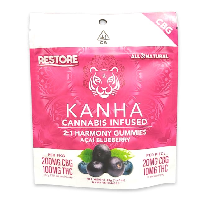 Photograph of product: 100MG Gummies Nano CBG:THC Acai Blueberry 2:1 - Acai Blueberry 2:1 CBG