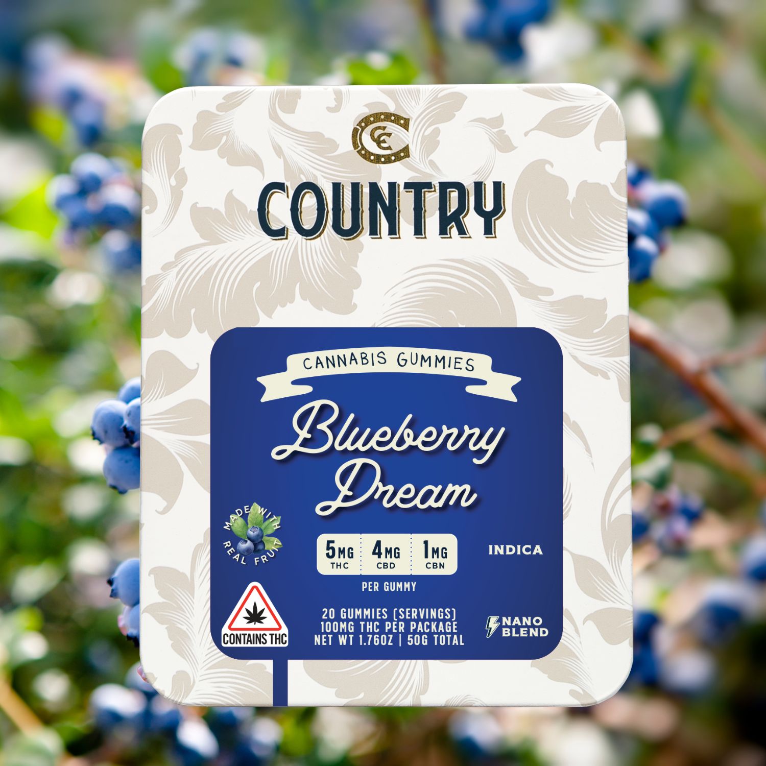 Photograph of product: Blueberry Dream 5:4:1 | 100mg Gummy