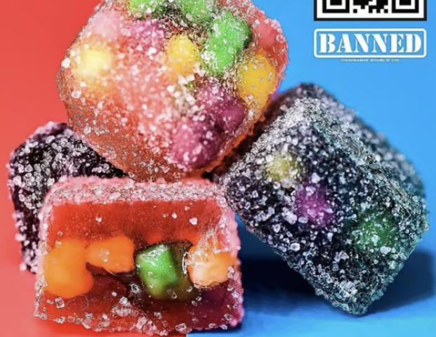 Photograph of product: Banned-Cherry 200mg Nerd Gummies(4x50mg)