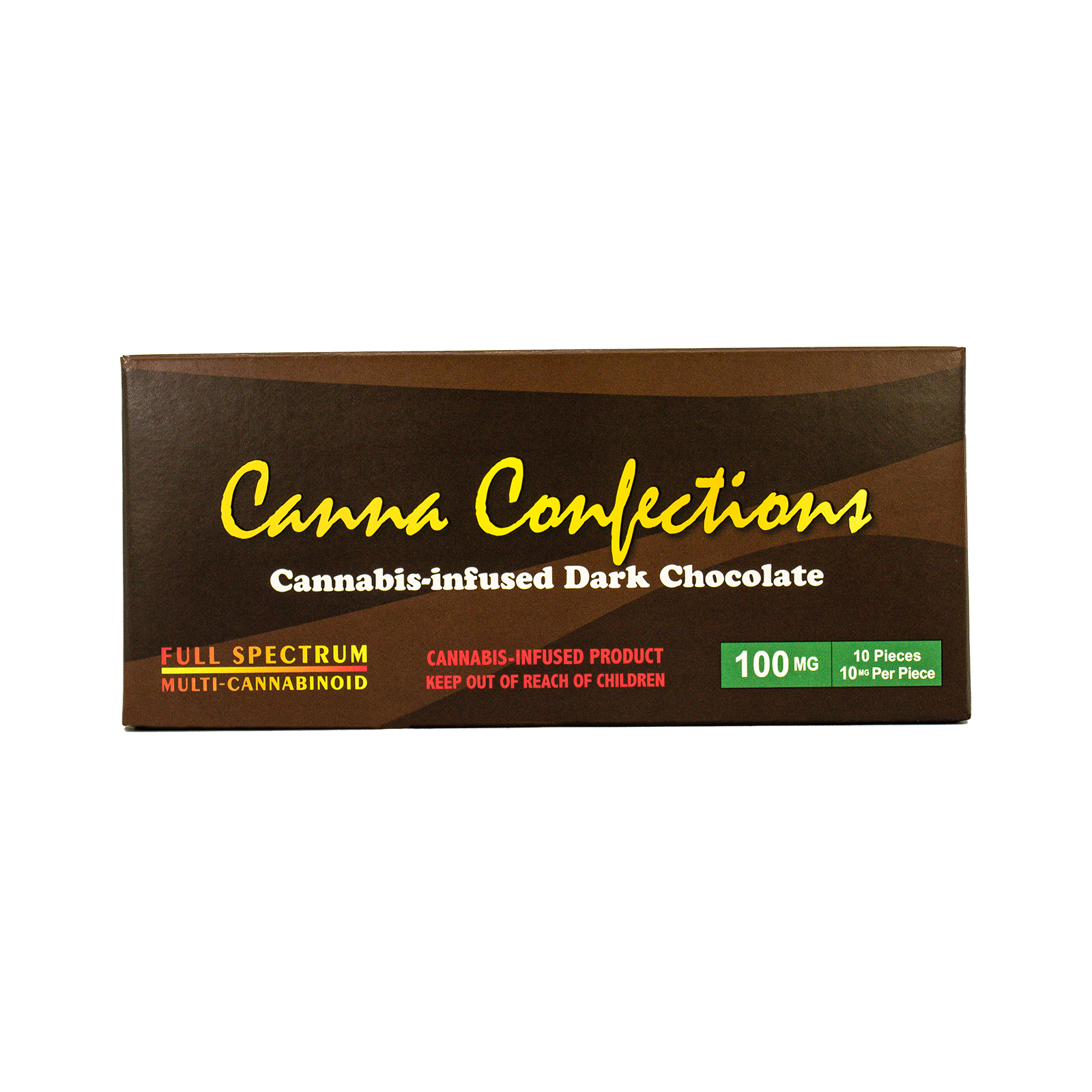 Photograph of product: CANNA CONFECTIONS - CHOCOLATE - 100MG - FULL SPECTRUM DARK - Oui'd