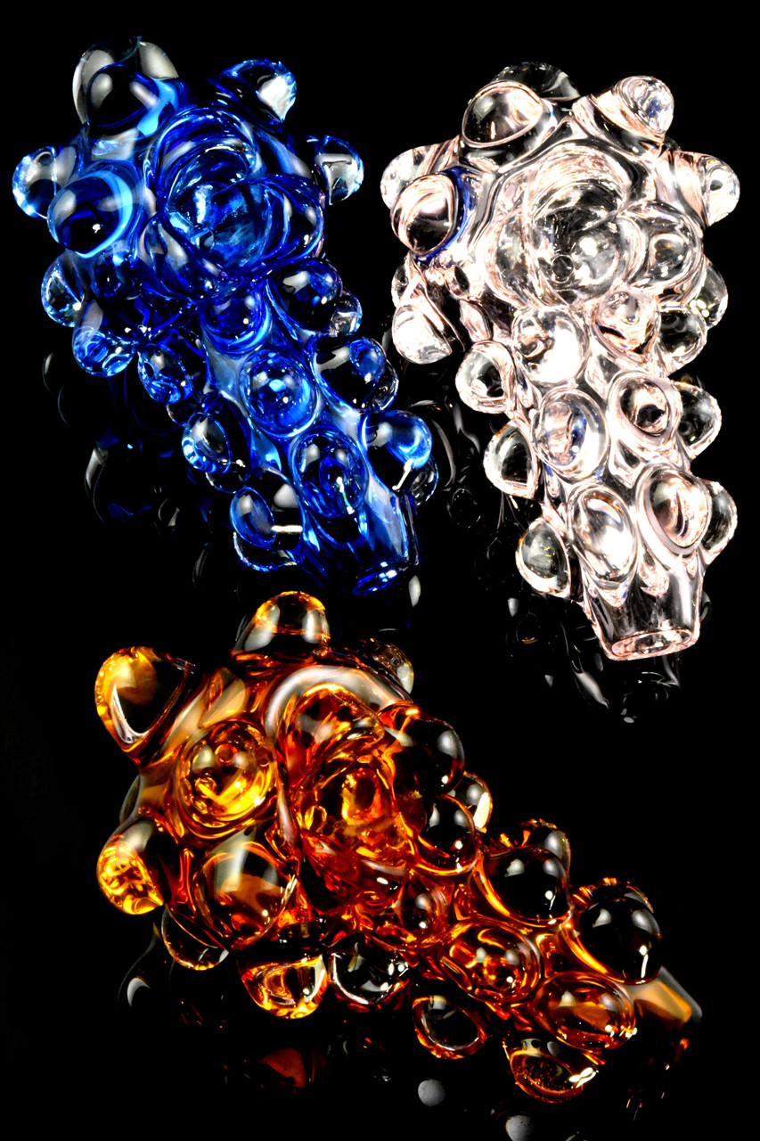 Photograph of product: 4.5" Thick Colored Marbles Glass Pipe