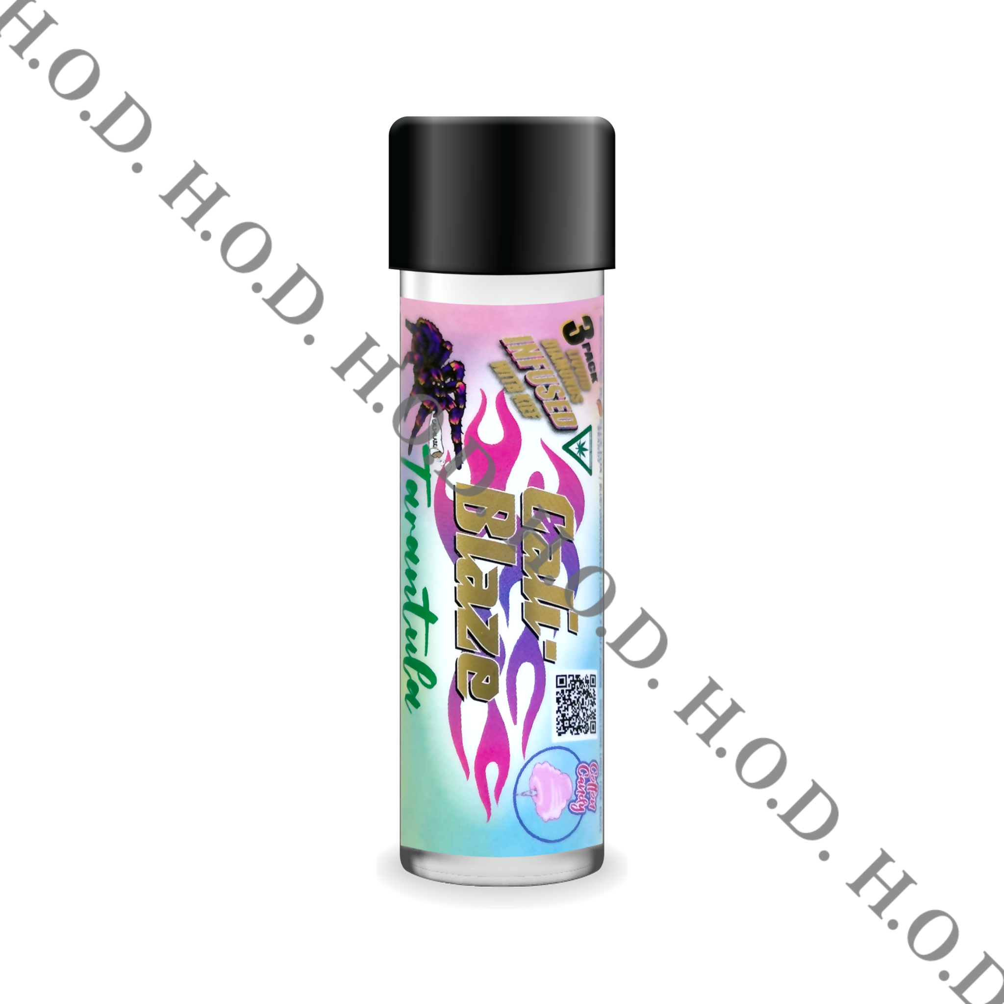 Photograph of product: Cali-Blaze Cotton Candy Tarantula Infused Pre-Roll 1g 3 Pack