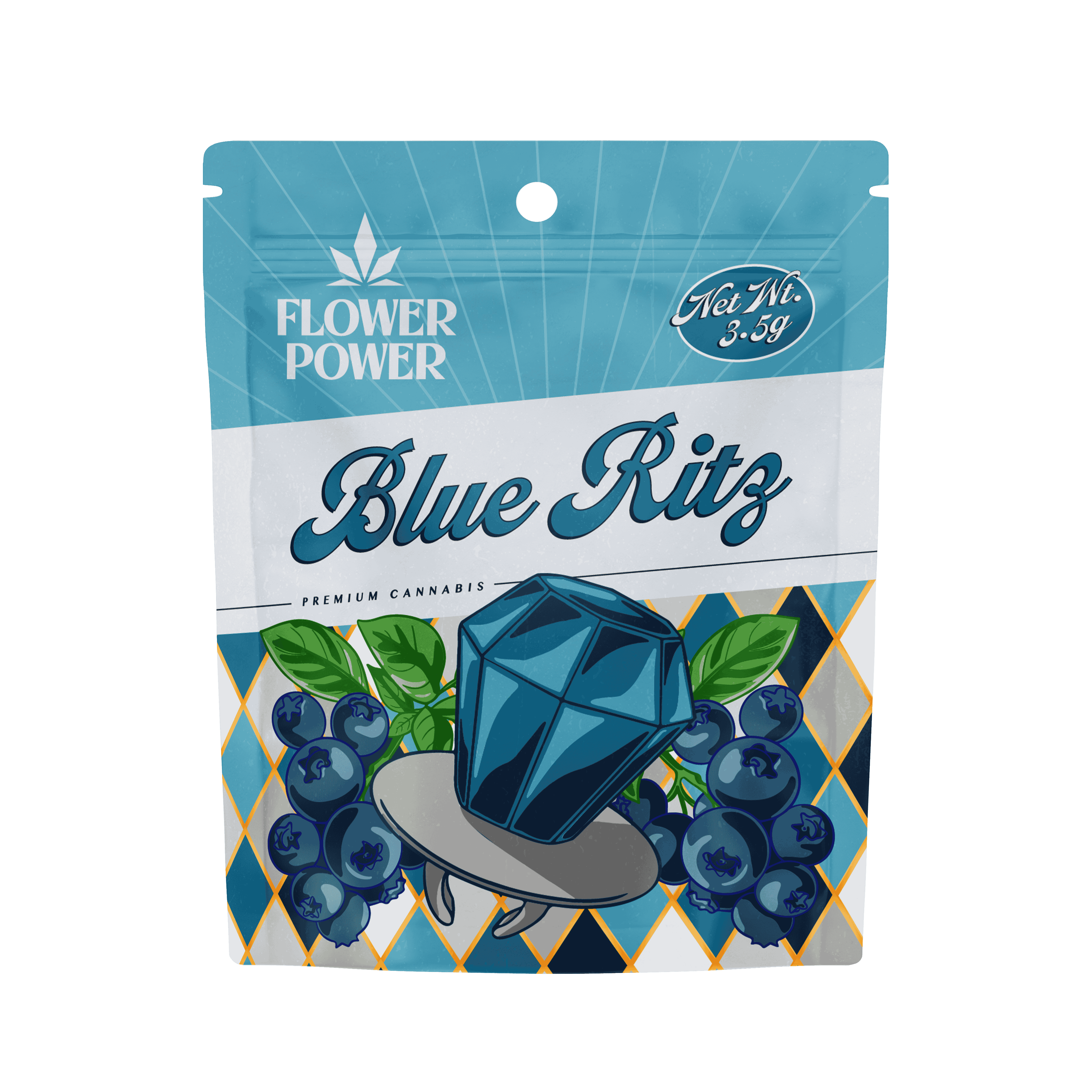 Photograph of product: Flower Power - Pre-Packed - Blue Ritz - 3.5g