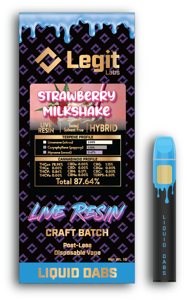 Photograph of product: Strawberry Milkshake 1g Live Resin Disposable