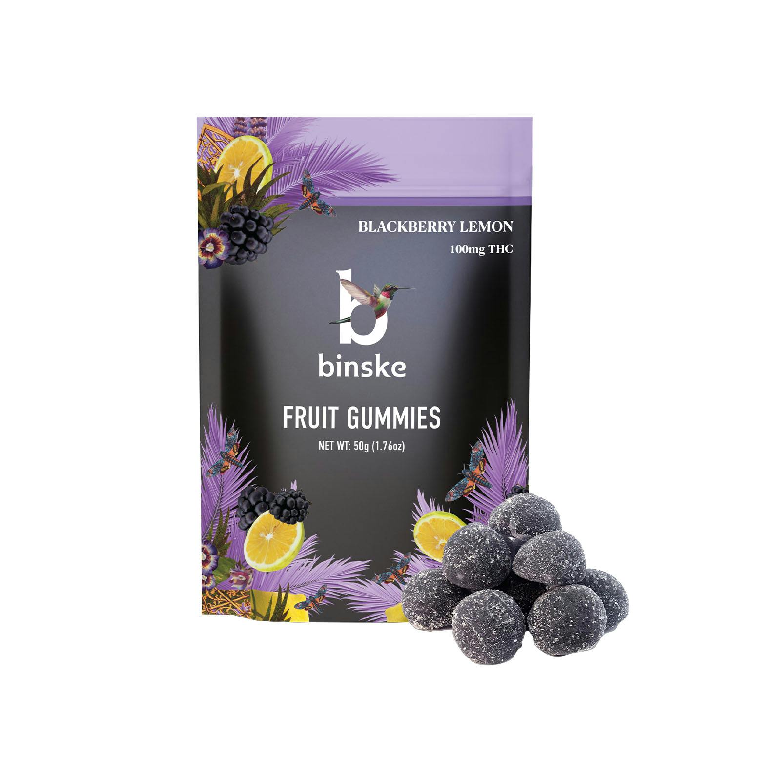 Photograph of product: Binske | Gummies | 10pk | Blackberry Lemon | 100mg