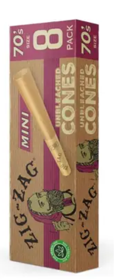Photograph of product: Zig Zag Unbleached Cones 70's 8pk