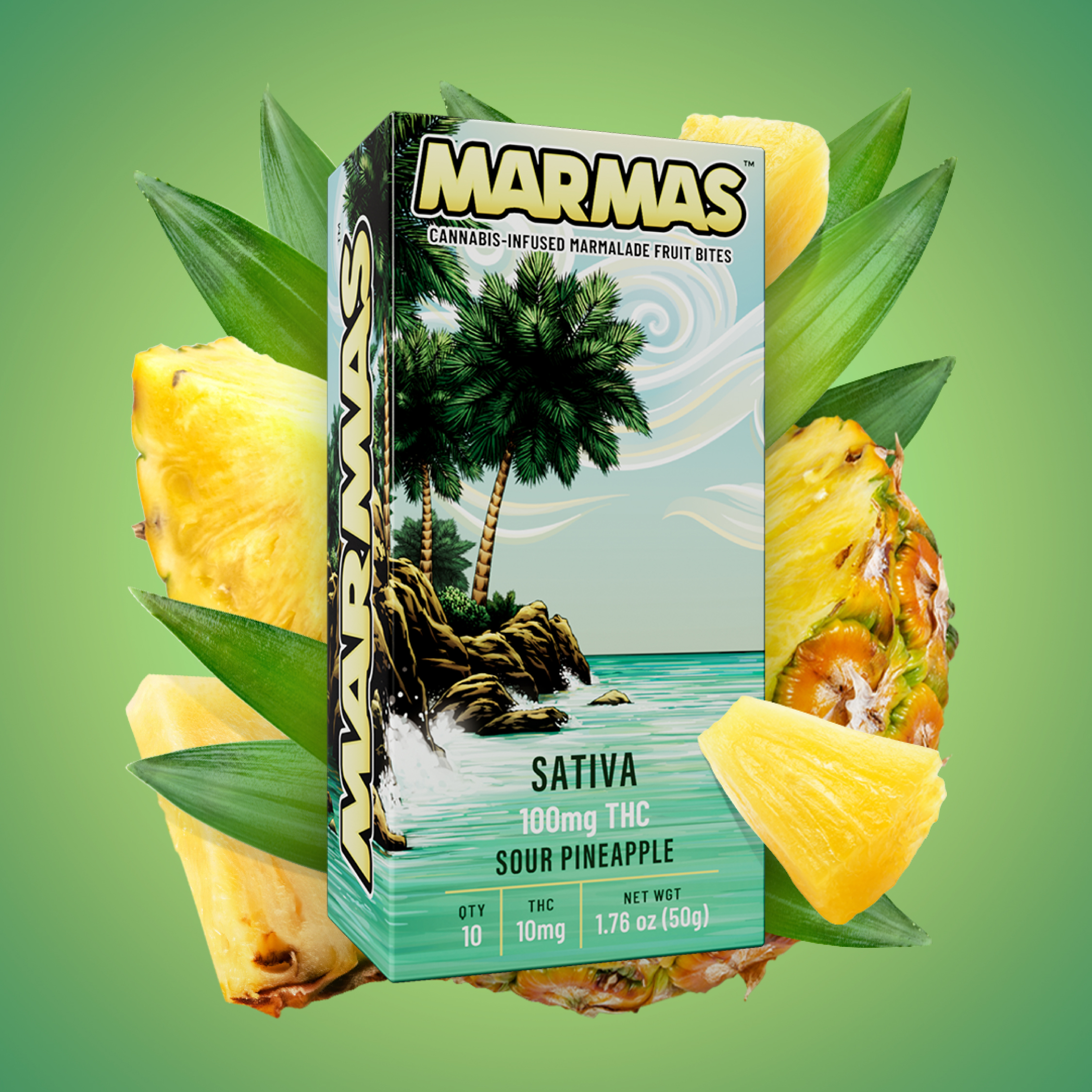 Photograph of product: Sour Pineapple Gummies | 10-pack