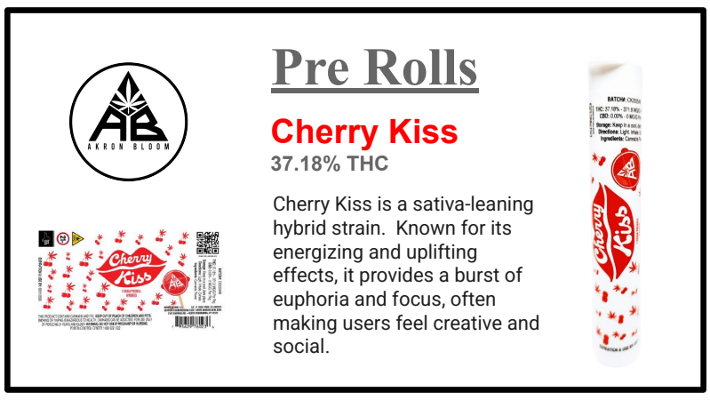Photograph of product: Akron Bloom - Pre-Roll - Cherry Kiss (S)