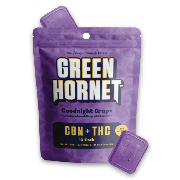 Photograph of product: Green Hornet - Goodnight Grape 100mg Gummies