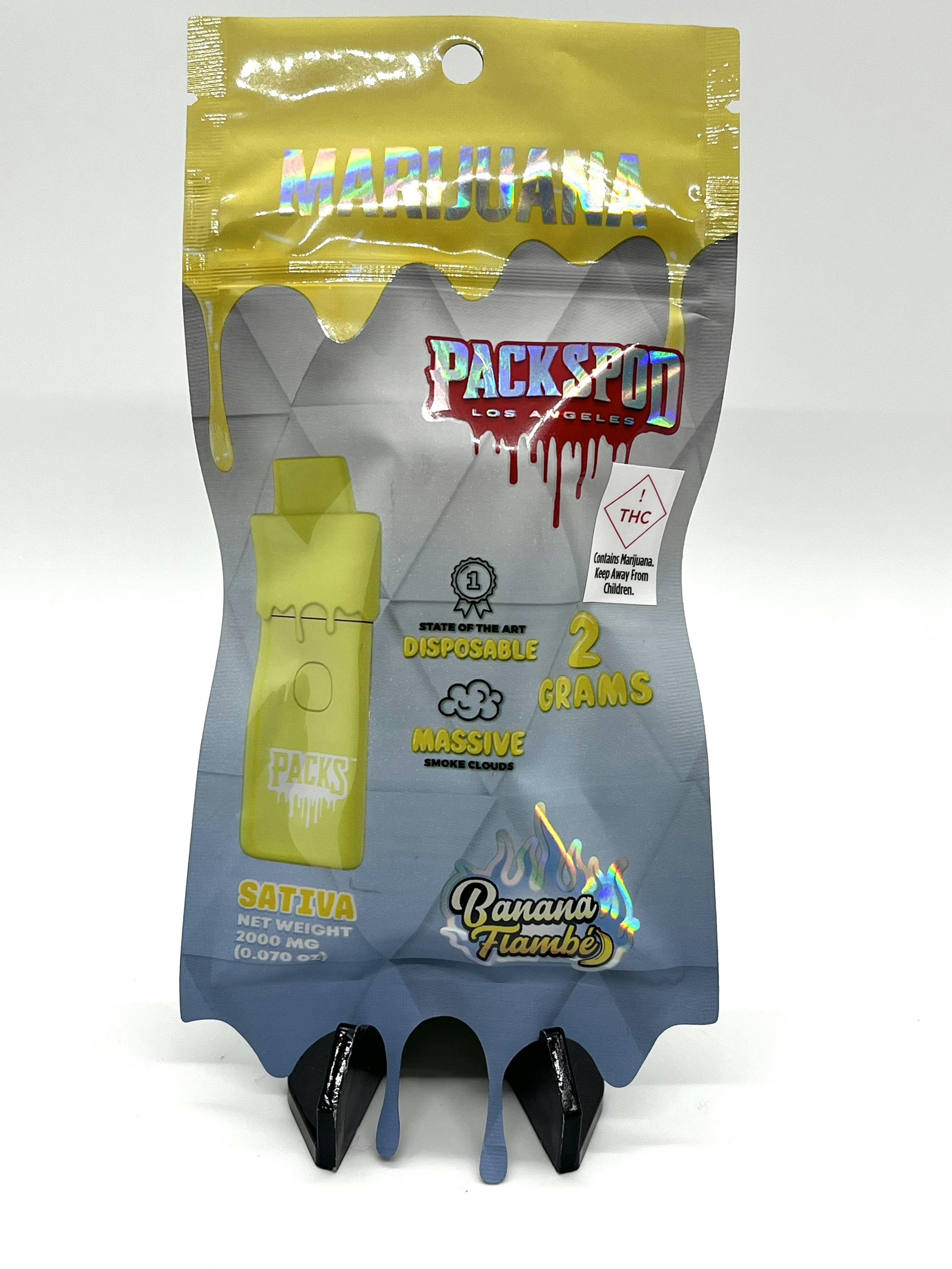 Photograph of product: PacksPod Los Angeles | 2 Gram Disposable | Banana Flambe
