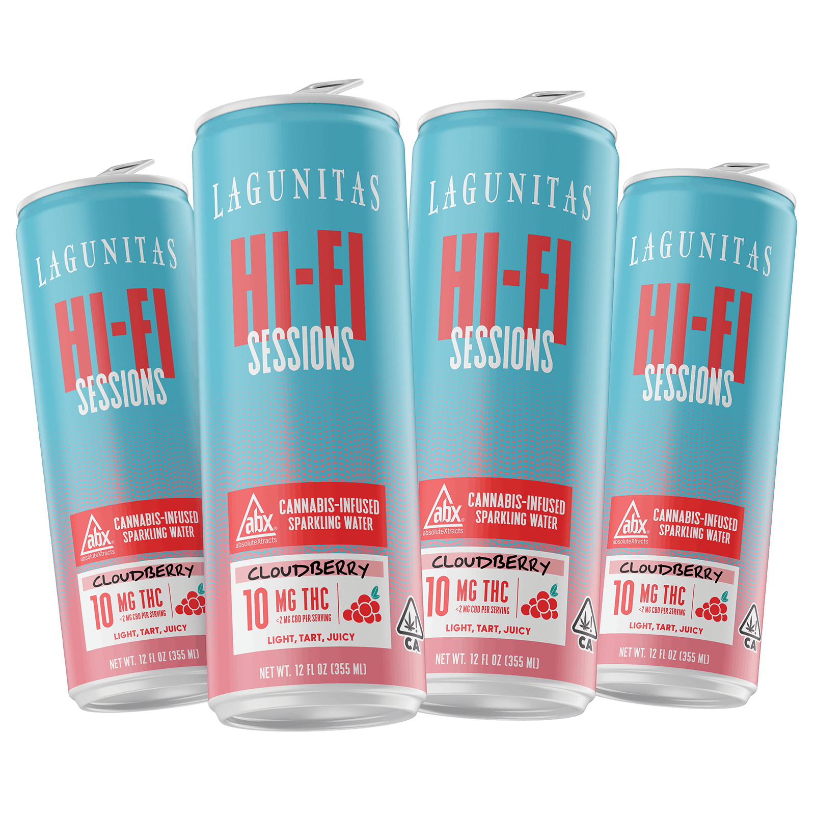 Photograph of product: HI-FI SESSIONS CLOUDBERRY SPARKLING WATER 4 PACK 40MG