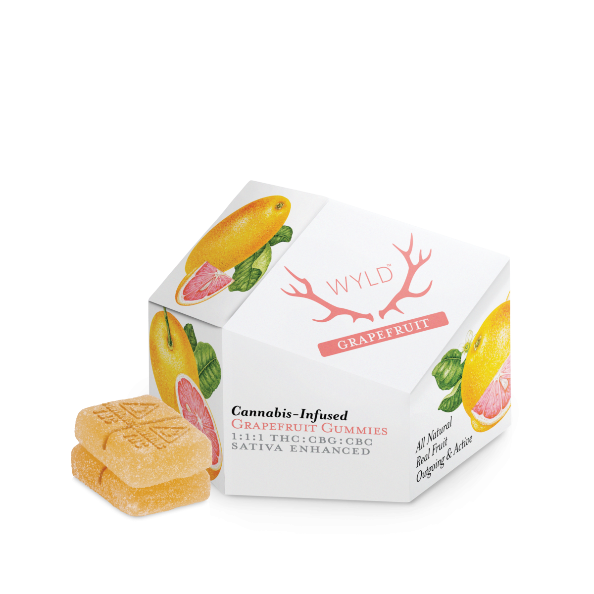 Photograph of product: Grapefruit 1:1:1 TH-oui:CBC:CBG 10mg:10mg:10mgX10