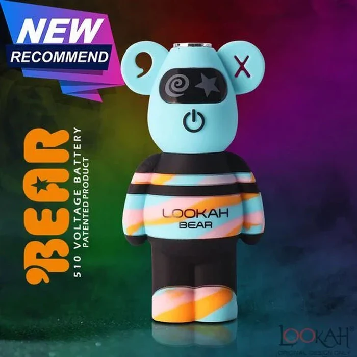 Photograph of product: Lookah Bear Vape Battery Blue Tie-Dye