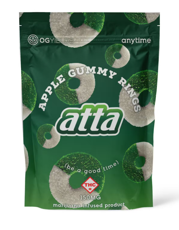 Photograph of product: Green Apple - Atta - 150mg Gummy Rings