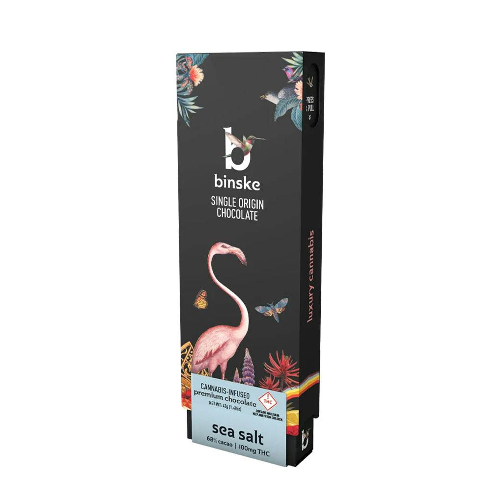 Photograph of product: Binske - Chocolate Bar - Sea Salt - (100mg)