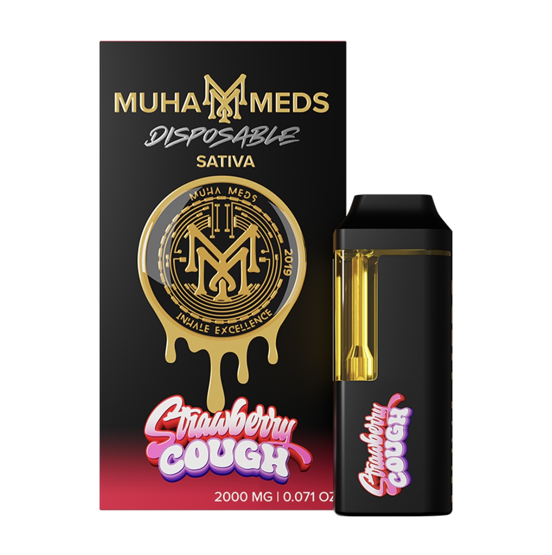 Photograph of product: AU Muha: Strawberry Cough 2G Disposable