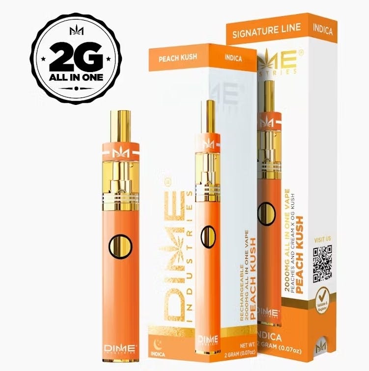 Photograph of product: DIME - 2g Disposable - Peach Kush