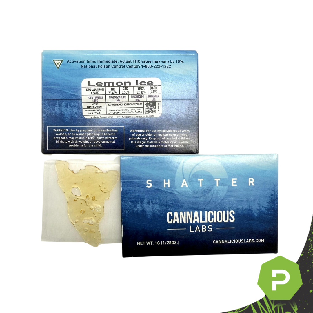 Photograph of product: Cannalicious Shatter | Lemon Ice