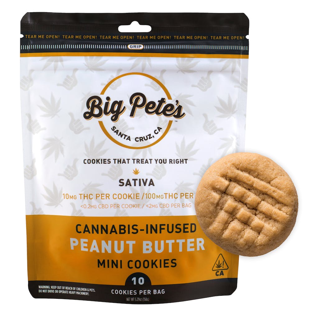Photograph of product: Peanut Butter 10pk Cookies Oui'd - 100mg